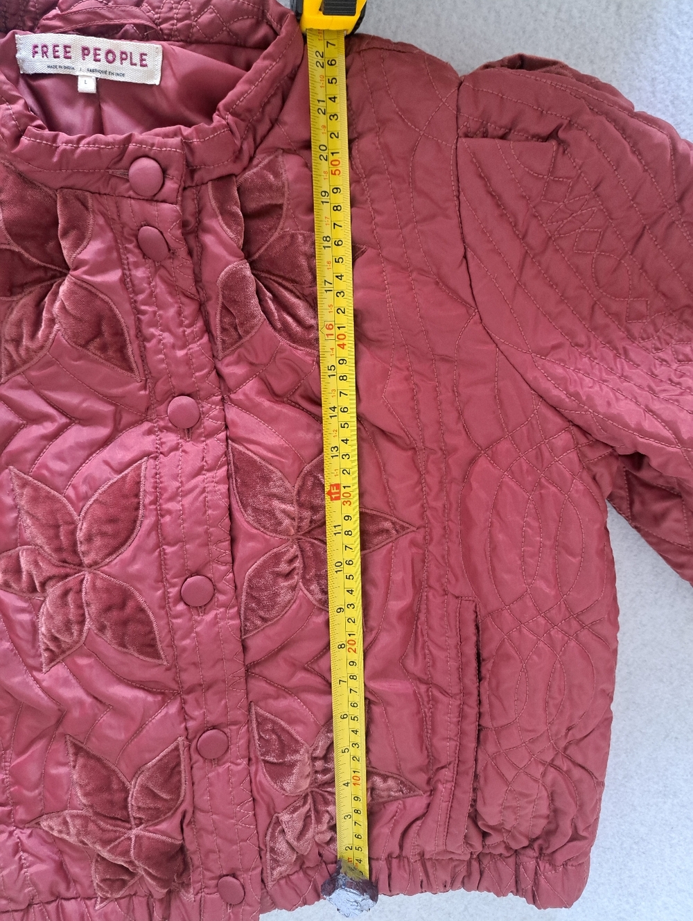 Free People Lightweight Quilted Quinn Crop Jacket in Marsala Red - Picture 13 of 16